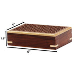 Benzara Mango Wood Jewelry/ Storage Box with Detailed Pattern, Brown
