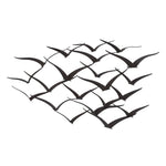 Benzara Metal Flock of Flying Birds Wall Decor,  Black