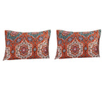 Benzara BM116969 26 L x 20 W Polyester Standard Sham with Medallion and Floral Motif, Red