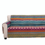 Benzara BM116972 Polyester Loveseat Protector with Tribal Print, Multicolor