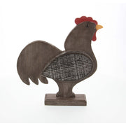 Benzara Wood Dark Brown Finish Rooster Statue