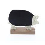 Benzara Adorable Metal Wood Pig Chalkboard