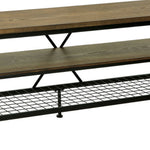 Benzara Industrial Style 54`` TV Stand & Entertainment Center with 2 Shelves, Brown & Black