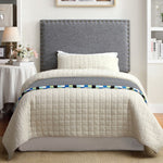 Benzara Herstal Contemporary Full Queen Headboard, Gray