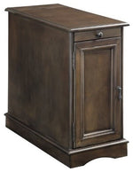 Benzara 1 Cabinet Wooden Side Table with Power Hub and Pull Out Tray, Brown