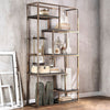 Benzara Elvira Contemporary Display Shelf, Champgne Finish