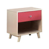 Benzara Alivia Transitional Night Stand, Pink and White