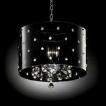 Benzara Bronte Contemporary Ceiling Lamp, Black & Chrome