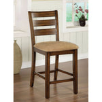 Benzara Priscilla II Transitional Counter Height Chair Set of 2,  Antique Oak