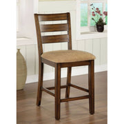 Benzara Priscilla II Transitional Counter Height Chair Set of 2,  Antique Oak