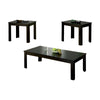 Benzara Bay Square Contemporary 3 Piece Table set, Black Finish