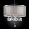 Benzara LILA Traditional Ceiling Lamp Silver Metal