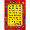 Benzara Abbey Contemporary Kids Area Rug Abc with non Slipping Gel Back, Red