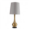 Benzara LIA Contemporary Table Lamp, Gold Base with White Shade