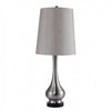 Benzara TERI Contemporary Table Lamp, Silver Base with White Shade