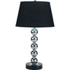 Benzara OPAL Contemporary Table Lamp, Silver and Black, Set of 2