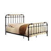 Benzara Classic Metal Twin Bed with gold accents, Black