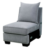 Benzara Skyler II Traditional Armless Chair, Gray Finish