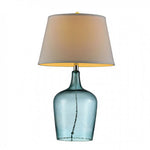 Benzara ALEX Contemporary  Ocean Breeze Glass Table Lamp, Blue