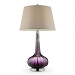 Benzara FAY Contemporary  Berry Glass Table Lamp, Purple