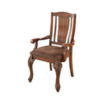 Benzara Johannesburg I Traditional Arm Chair, Brown Cherry, Set of 2