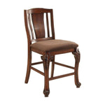 Benzara Johannesburg Traditional Counter Height Chair, Brown Cherry, Set of 2