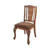 Benzara Johannesburg Traditional Side Chair, Brown Cherry, Set of 2