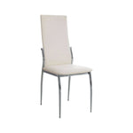 Benzara Kalawao Contemporary Side Chair, White Finish, Set of 2