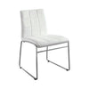Benzara Oahu Contemporary Side Chair with Steel Tube, White Finish, Set of 2