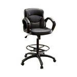 Benzara Leatherette Padded Office Chair with Pneumatic Adjustable Height,Dark Gray