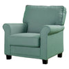 Benzara Belem Transitional Accent Chair with Blue Flax Fabric