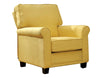 Benzara Fabric Accent Chair with Padded Back and Rolled Arms, Yellow