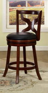 Benzara Baltic Transitional 24 inch Swivel Bar Stool, Dark Cherry Finish