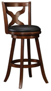 Benzara Baltic Transitional 29 inch Swivel Bar Stool, Dark Cherry Finish