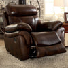 Benzara Kinsley Transitional Recliner, Brown Finish