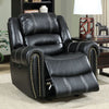 Benzara Frederick Contemporary Black Leatherette Motion Recliner
