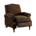 Benzara Pulette Transitional Push Back Chair, Brown Pattern