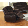 Benzara Transitional Recliner Chair with Champion & Leatherette Upholstery, Brown