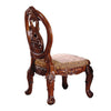 Benzara Carved Back Wooden Side Chair with Cabriole Legs, Set of 2, Cherry Brown