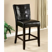 Benzara Leatherette Counter Height Chair with Button Tufted Back, Set of 2, Brown