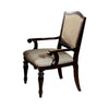 Benzara Harrington Transitional Arm Chair, Dark Brown, Set of 2