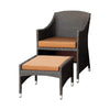 Benzara Almada Contemporary Arm Chair with Ottoman ,Brown and Espresso Finish