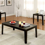 Benzara Tamra Transitional Coffee Table Set, Distressed Espresso Finish, Set of 3