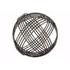 Metal Spherical Orb Decor with 10 Circles Large Black Benzara