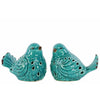 Bird Figurine with Cutout Design Assortment of Two Blue Benzara