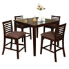 Benzara Eaton II Classy 5 Piece Counter Height Table Set, Espresso