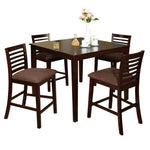 Benzara Eaton II Classy 5 Piece Counter Height Table Set, Espresso