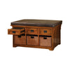 Benzara Hobart Antique Oak Storage Bench