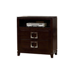Benzara Modern Style Spacious Wooden Media Chest, Cherry Brown