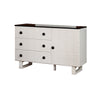 Benzara Splendid Contemporary Style Wooden Dresser, Dark Walnut and White